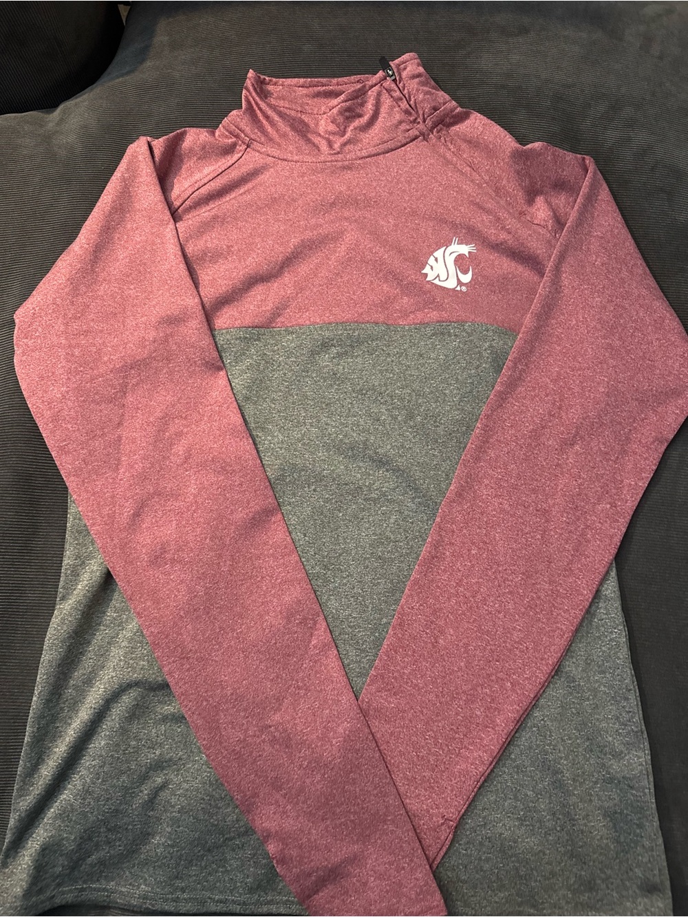Rivalry Threads Maroon & Gray Colorblock Quarter-Zip Pullover